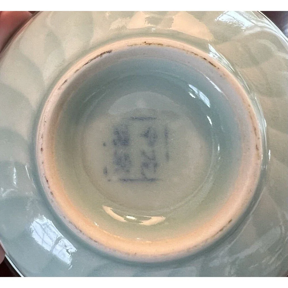 Longquan Celadon Koi Fish Rice Soup Bowls, Sauce Plates, Soup Spoons 18 Pieces